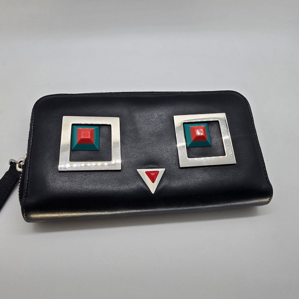 Fendi Monster Wallet w Silver & Red Accents + Box & shopping bag 👹 - Picture 2 of 10
